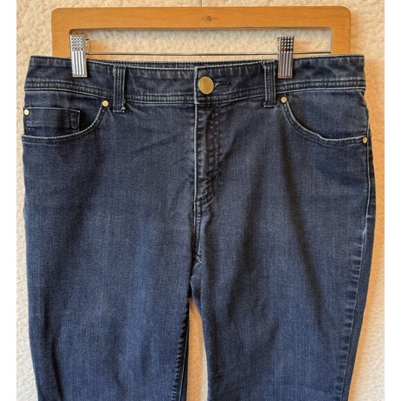 Chicos Womens Platinum Jeans Size .5 Tall 6  Blue Mid Rise Tapered Classic Denim - Picture 3 of 12